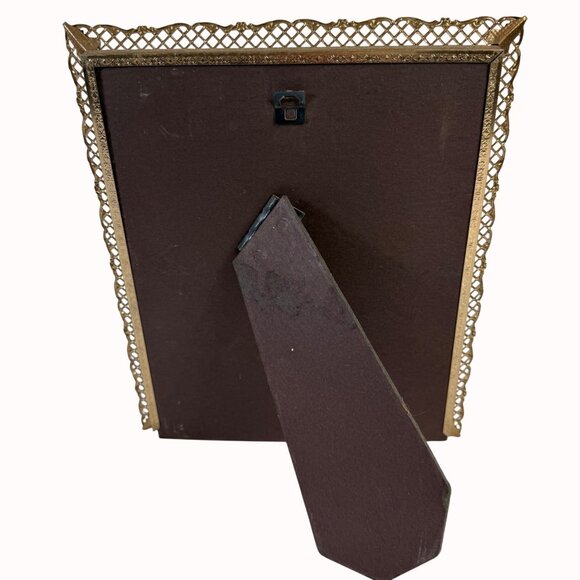 Ornate Metal Picture Frame Gold Tone Vintage Lattice Design Glass Front 8 X 10 - Picture 3 of 16
